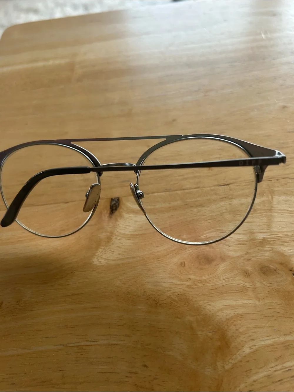 Diff Eyewear Matte Gunmetal Browline Glasses with Black Case